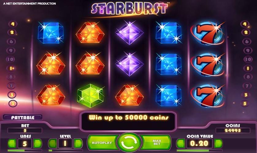 Interfaccia slot Starburst online